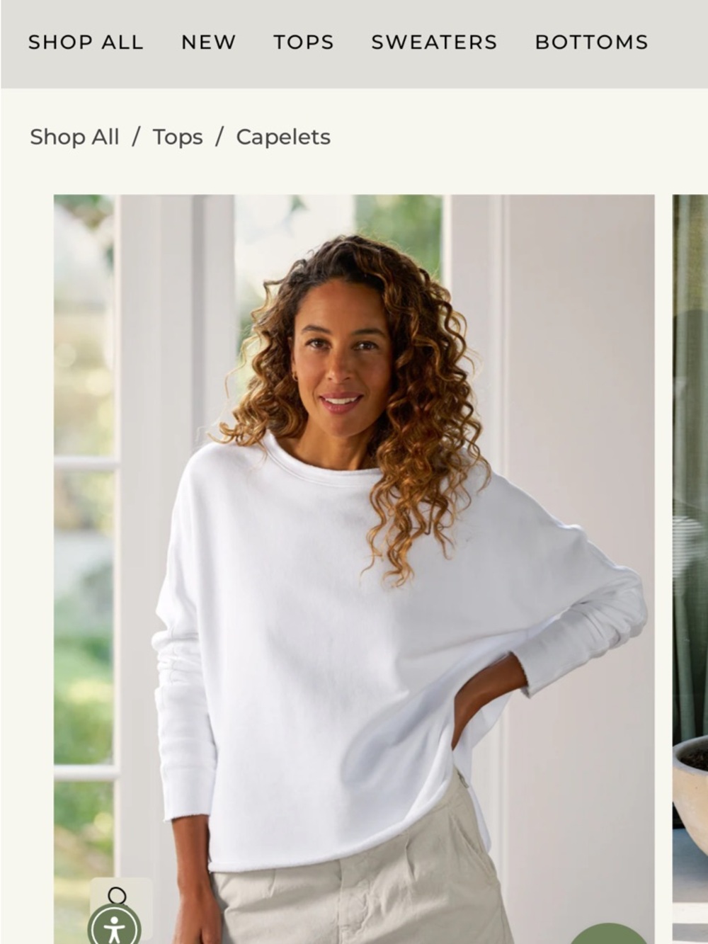 Frank & Eileen Cream Lightweight Crewneck Top - Picture 2 of 7